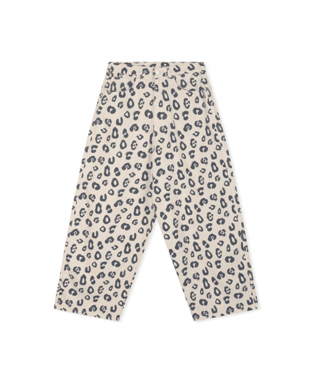 10DAYS Dames brede twill broek luipaard katoen