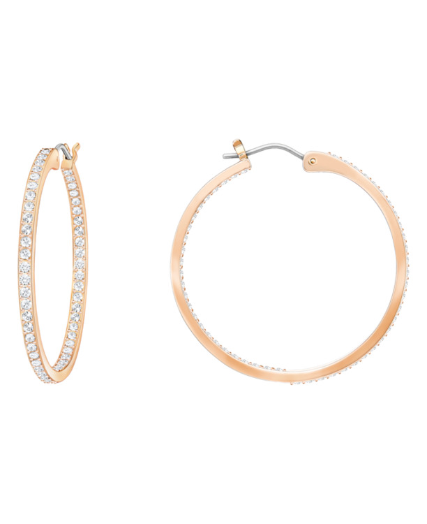 Sommerset Pierced Earrings Hoop OU Rose Gold shiny Crystal