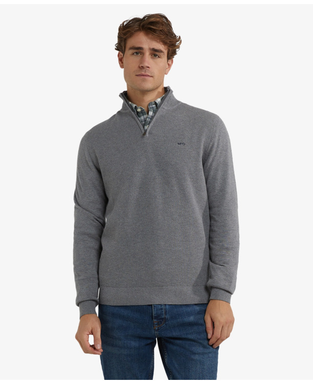 Zip Mock Sweater Heren