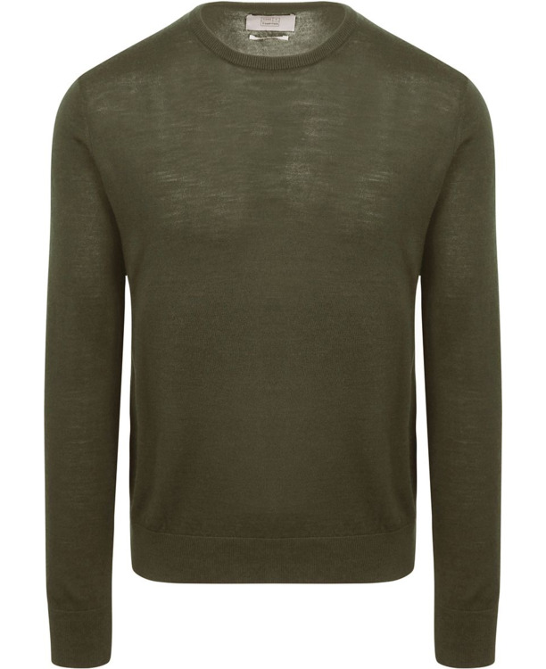 King Essentials The John Pullover Merino Army Groen