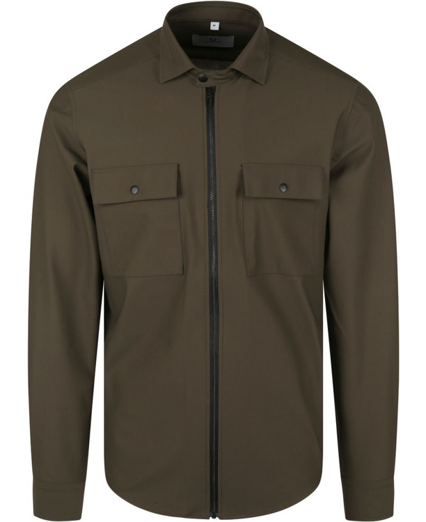Suitable Jacket Shirt Donkergroen