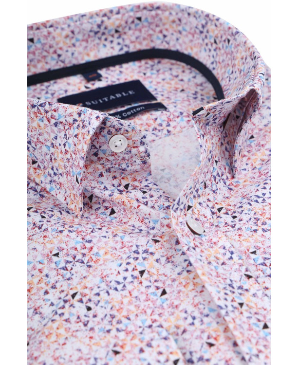 Suitable Overhemd Mosaic Print Roze