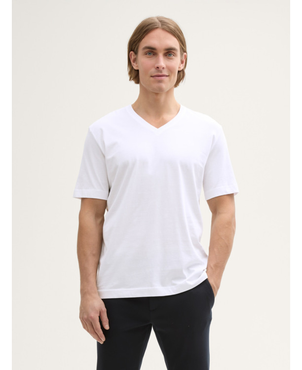 Basic T-shirt met V-hals