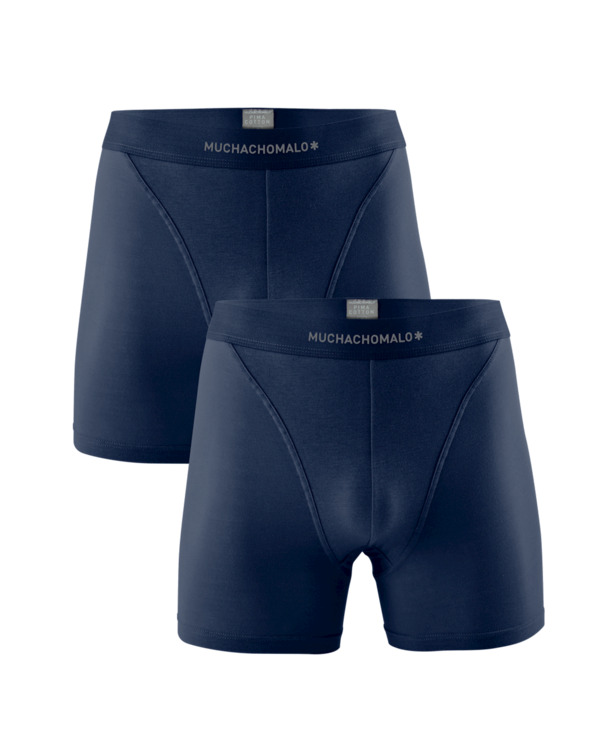 Heren 2-Pack Korte Effen Blue/Blue