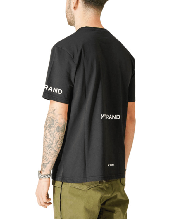 MIJN MERKLOGO ONDERSTEBOVEN BORST ZWART T-SHIRT MANNEN