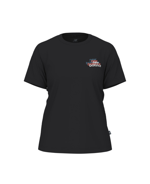 New Balance Dames Multi Linear T-shirt Kleding Zwart