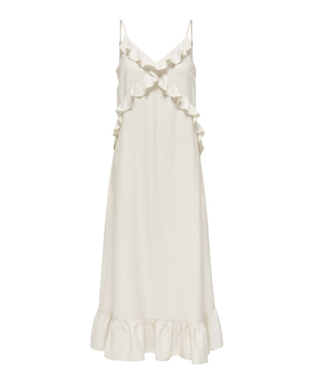 Regular Fit V-Neck Sleeveless (S/L) Zomerjurk met V-hals en ruches