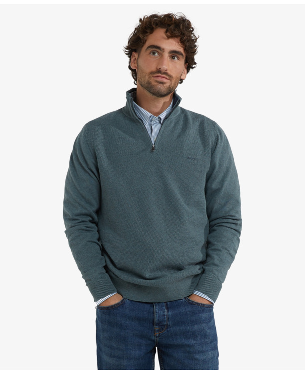 Zip Mock Sweater Heren