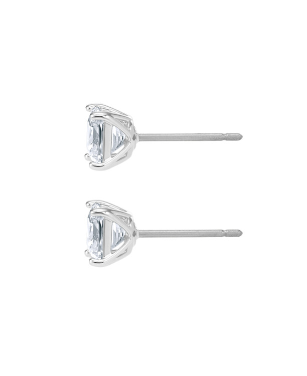 Stilla Square Attract Pierced Earrings Square Rhodium shiny White