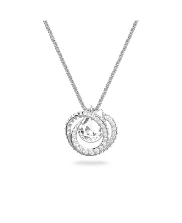 Generation Pendant Medium Rhodium shiny Crystal