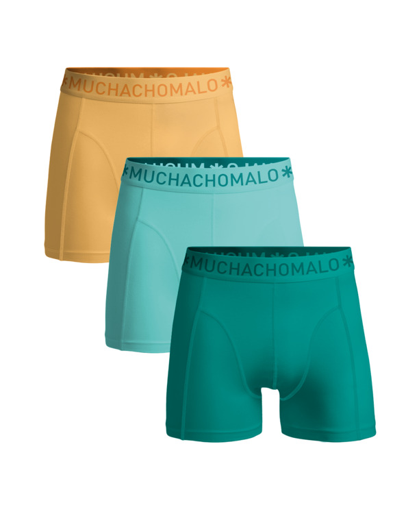 Heren 3-Pack Boxershorts Effen Green/Blue/Orange