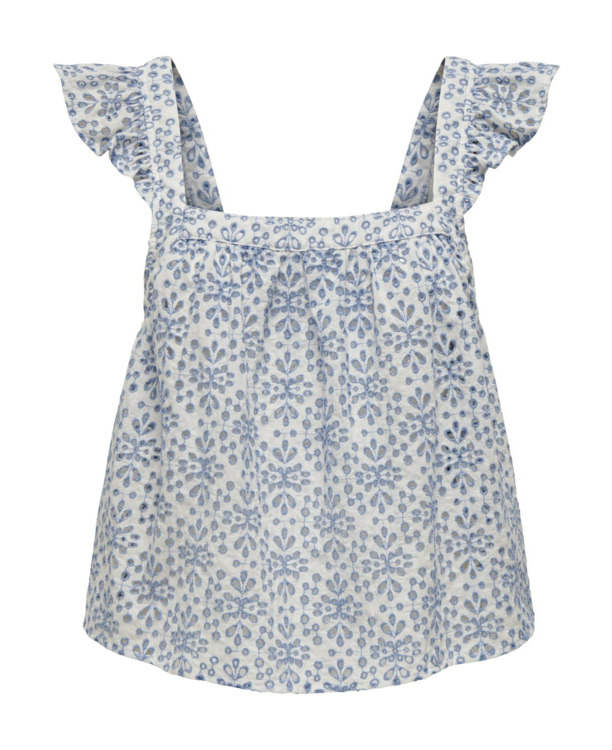 Regular Fit Square Neck Short Sleeves (S/S) Top met vierkante hals en strikdetail in normale pasvorm