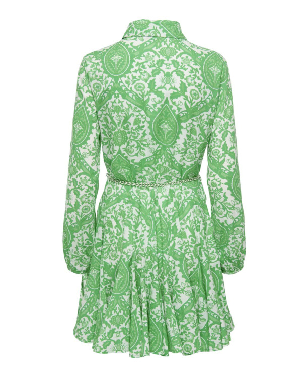 Regular Fit Shirt Collar Long Sleeves (L/S) Korte jurk met knopen en riem