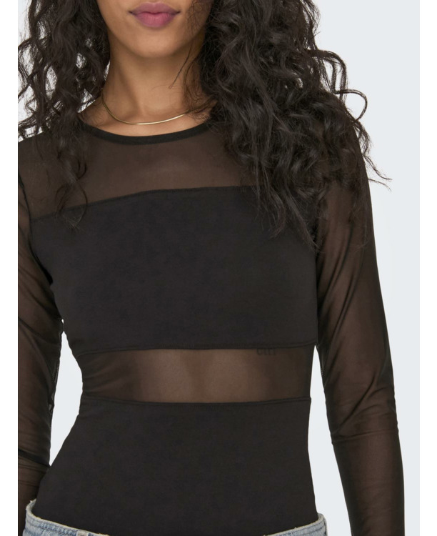 O-Neck Long Sleeves (L/S) Vrouwelijke top rompertje met lange mouwen en knoopsluiting