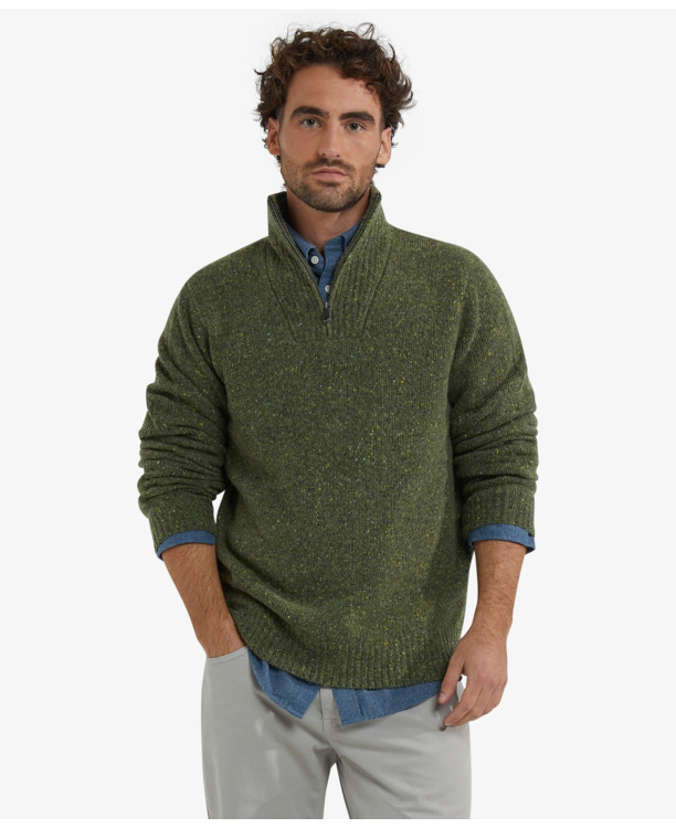 Zip Mock Fishermans Sweater Heren
