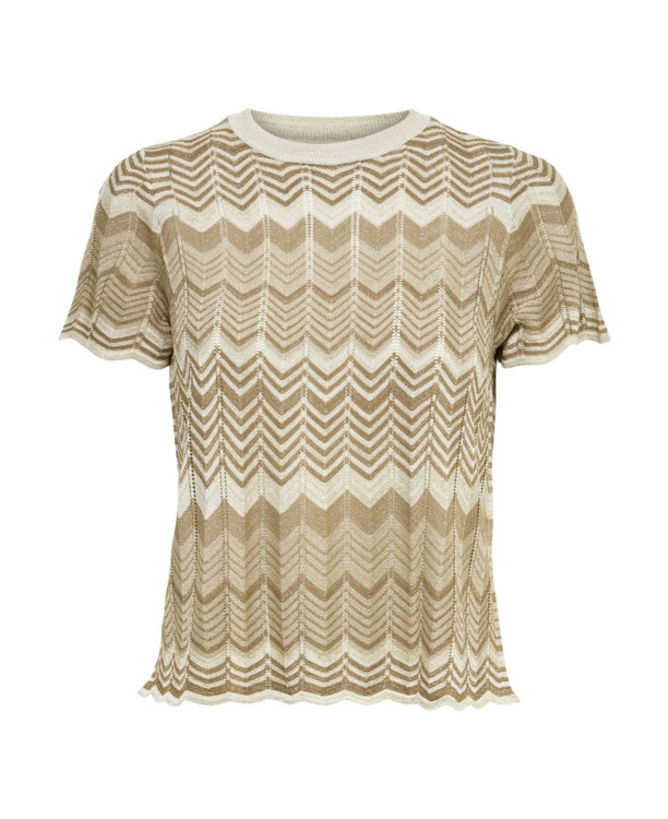 Comfort Fit O-Neck Short Sleeves (S/S) Gebreide viscose mix top