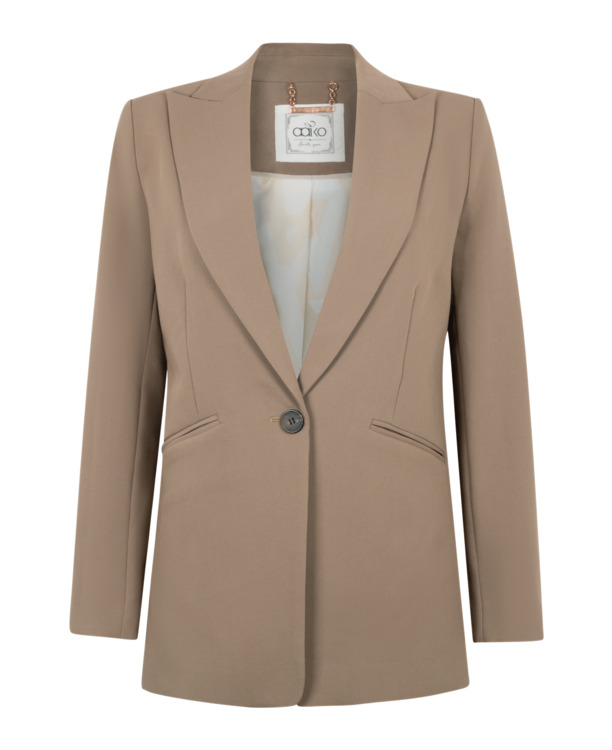 Aaiko Dames Blazer Dark Taupe Viscose Elastaan
