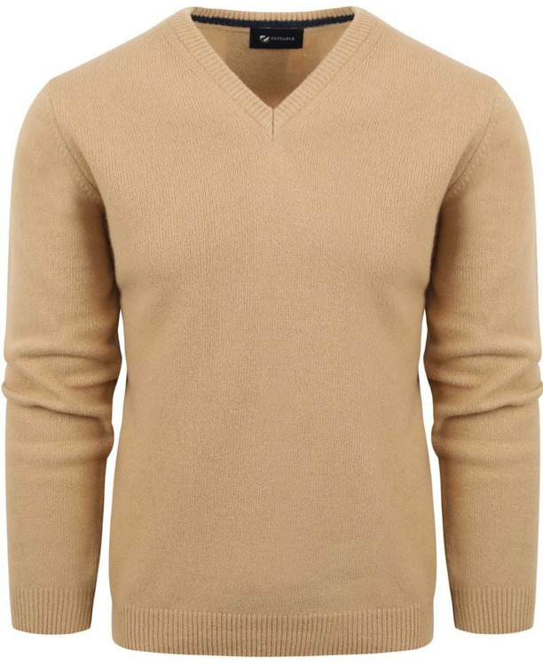 Suitable Pullover Wol V-Hals Beige