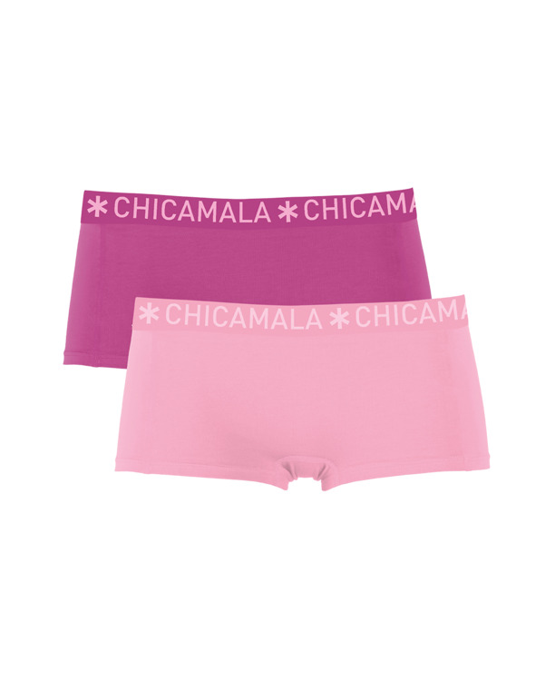 Meisjes 2-pack Boxershorts Effen Pink/Purple