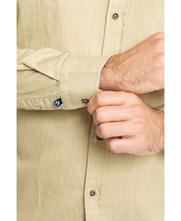 Suitable Overhemd Washed Sand