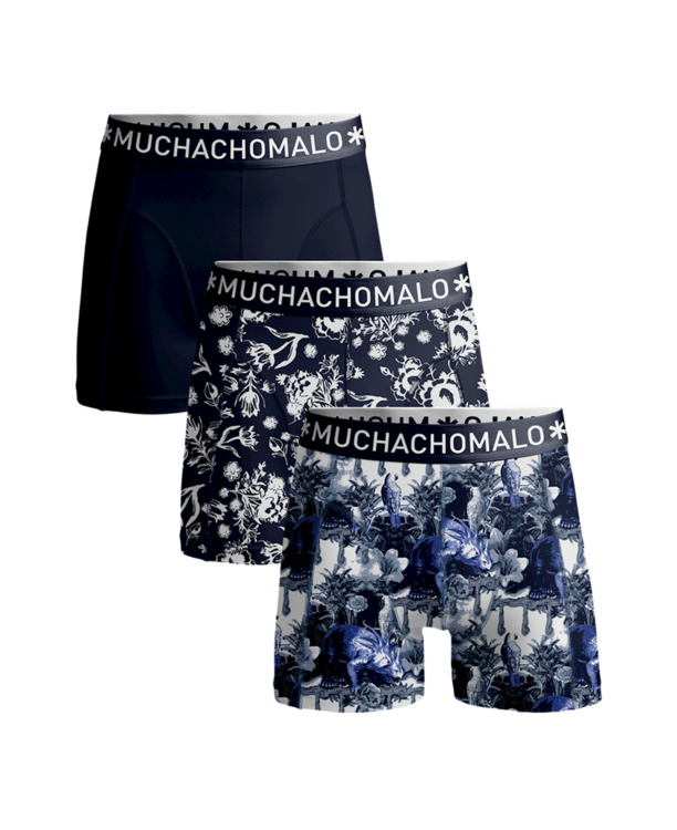 Heren 3-Pack Boxershorts Print/Effen Print/Print/Blue