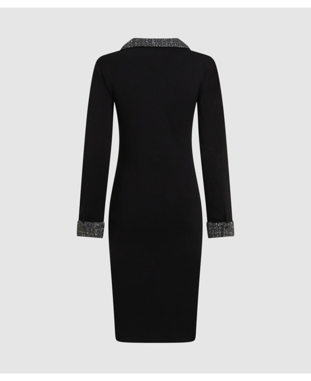 BOUCLE DETAIL KNIT DRESS