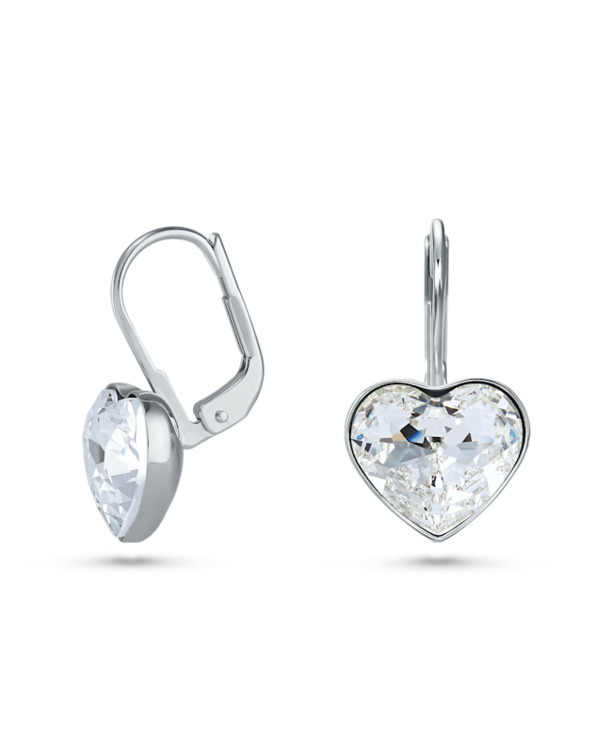 Bella Pierced Earrings Rhodium shiny Crystal