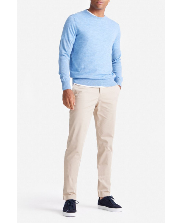 King Essentials The John Pullover Merino Lichtblauw
