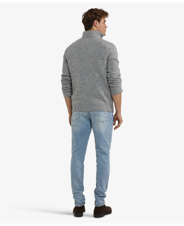 Zip Mock Fishermans Sweater Heren