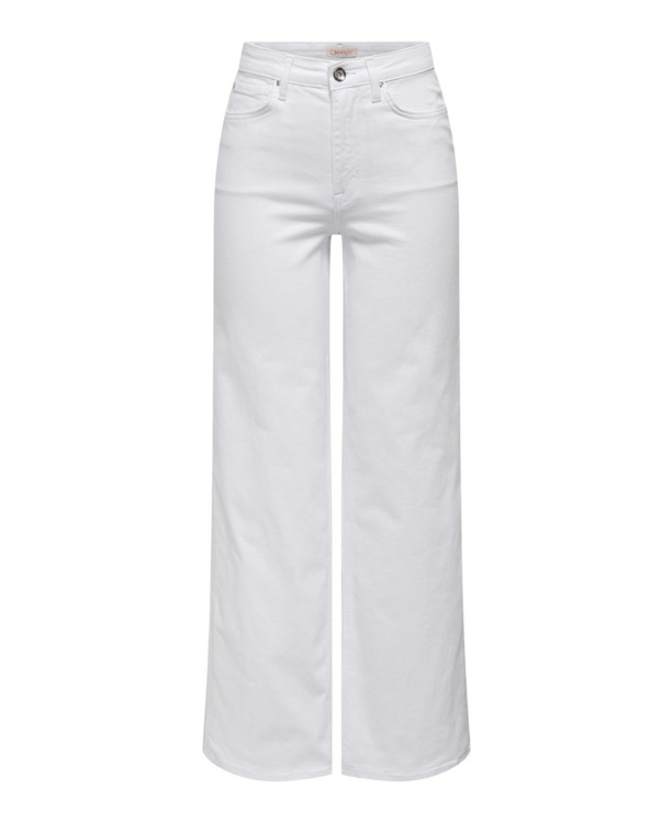 Wide Leg Fit Jeans met wijde pijpen en hoge taille en riemlussen