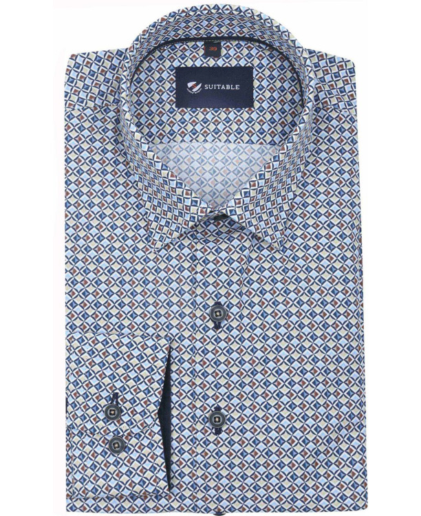 Suitable Overhemd Brown Sand