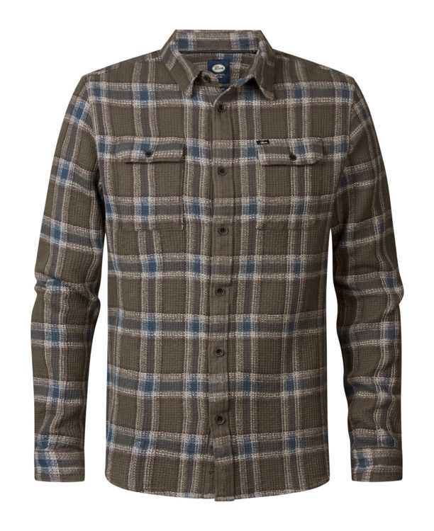 Men Shirt Long Sleeve Check