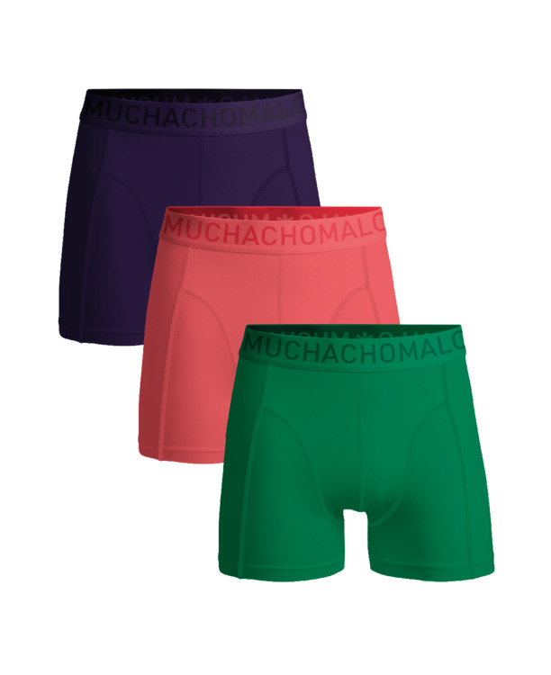 Heren 3-Pack Boxershorts Microvezel Effen Purple/Pink/Green