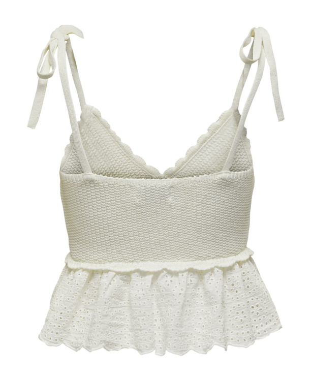 Regular Fit V-Neck Sleeveless (S/L) Chique gebreide top met V-hals en geschulpte details