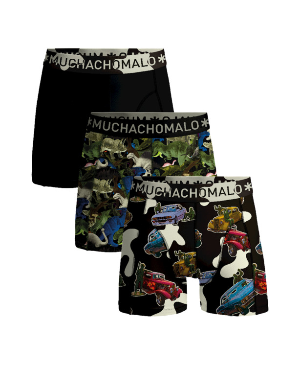 Heren 3-pack Boxershorts Figuren Print/Print/Black