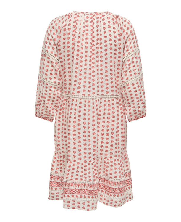 Regular Fit V-Neck 3/4 Sleeves (3/4) Jurk met volumemouwen voor lente/zomer