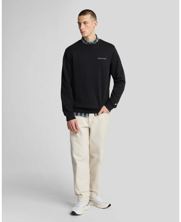 Loopback Embroidered Crew Neck Sweatshirt