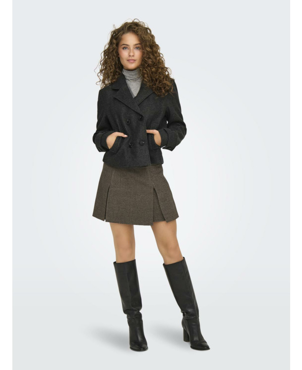 Spread Collar Long Sleeves (L/S) Omgekeerde jas met korte knoopsluiting