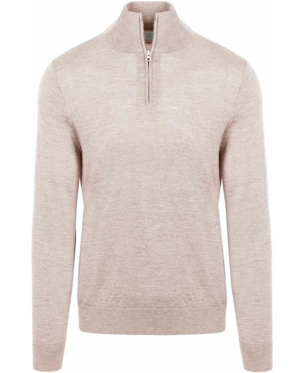 King Essentials The Michael Half Zip Pull Merino Greige