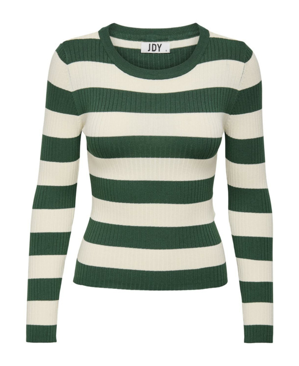 Rib Fit O-Neck Long Sleeves (L/S) Geribbelde viscose mix trui