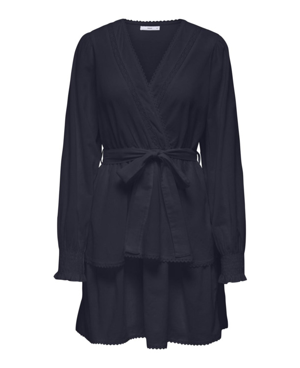 Regular Fit V-Neck Long Sleeves (L/S) Elegante regular fit jurk met ceintuur in de taille