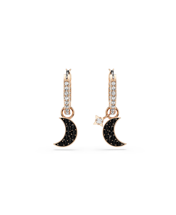 Symbolica Pierced Earrings Mini Hoop MFO Rose Gold shiny Jet Crystal