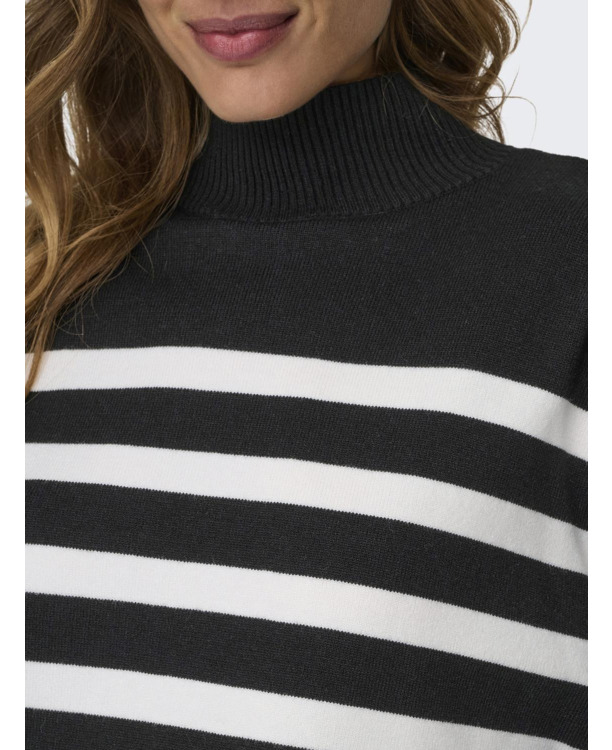 Regular Fit High Neck Long Sleeves (L/S) Gebreide trui met hoge hals en volumemouwen