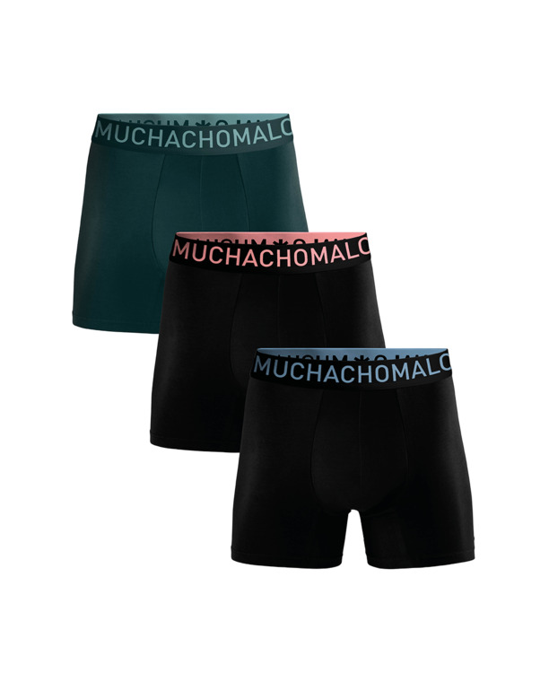 Heren 3-Pack Bamboe Boxershorts Effen Back/Green