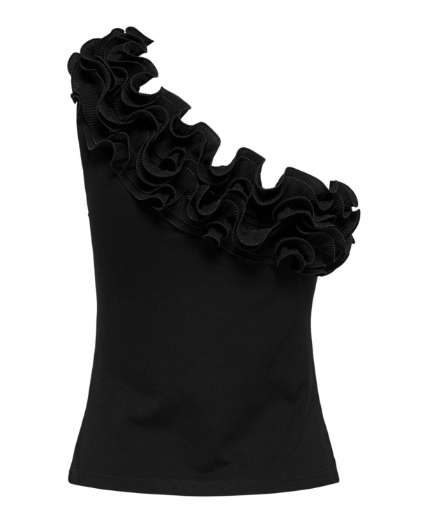 Cropped Fit One Shoulder Sleeveless (S/L) Een schoudertop voor een avondje uit