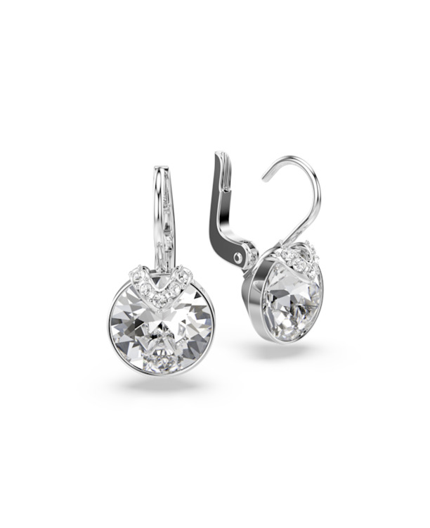Bella Pierced Earrings Drop Rhodium shiny Crystal