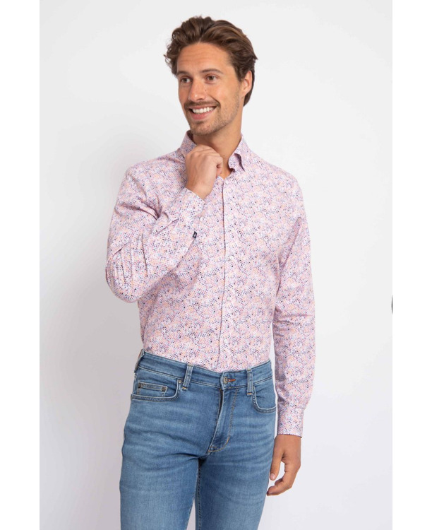 Suitable Overhemd Mosaic Print Roze