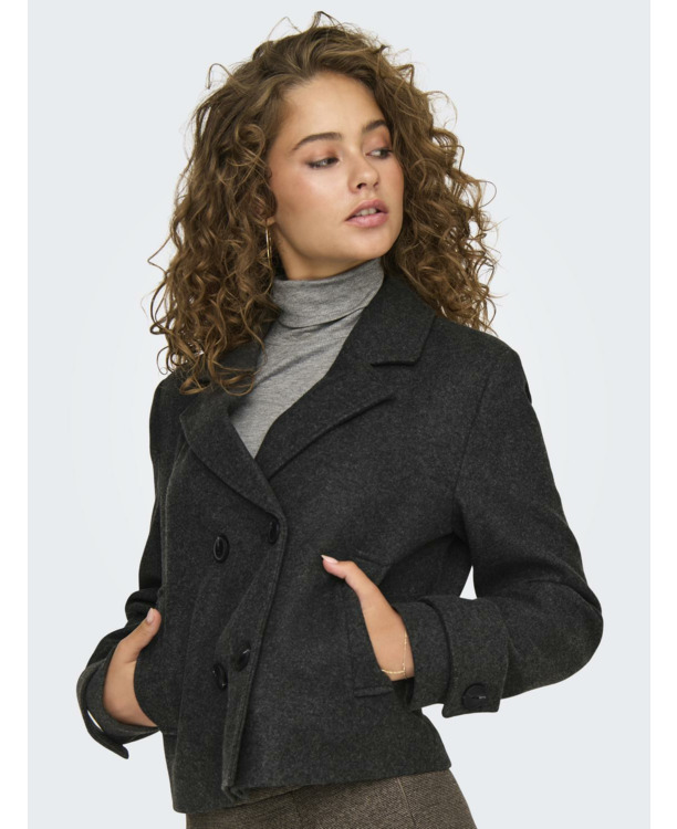 Spread Collar Long Sleeves (L/S) Omgekeerde jas met korte knoopsluiting