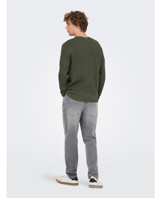 ONSLOUI REG 12 CABEL CREW KNIT NOOS