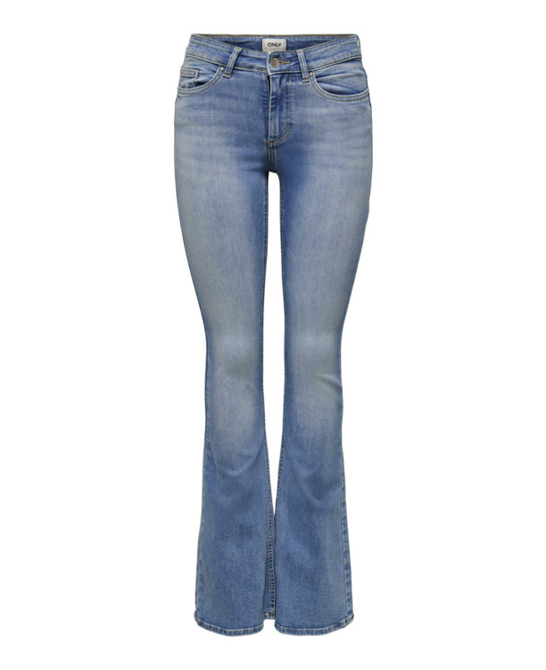 Flared Fit Jeans met uitlopende taille en riemlussen